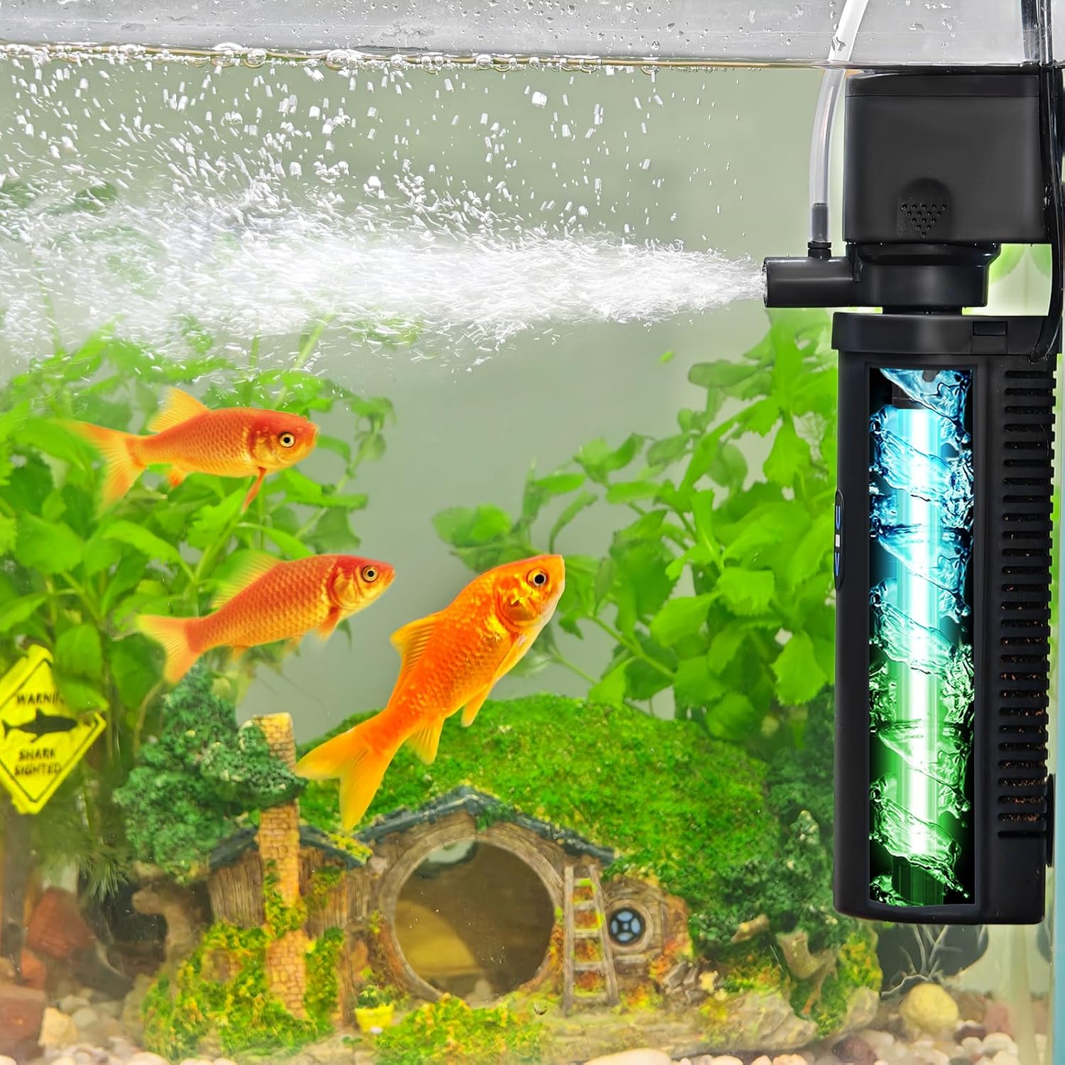 Aquarium Fish Green - UV Submersible Internal Aquarium Filter Green