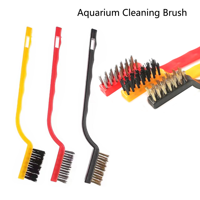 Aquarium Fish Tank Cleaner - 15cm Steel Wire Brush Aquarium Algae