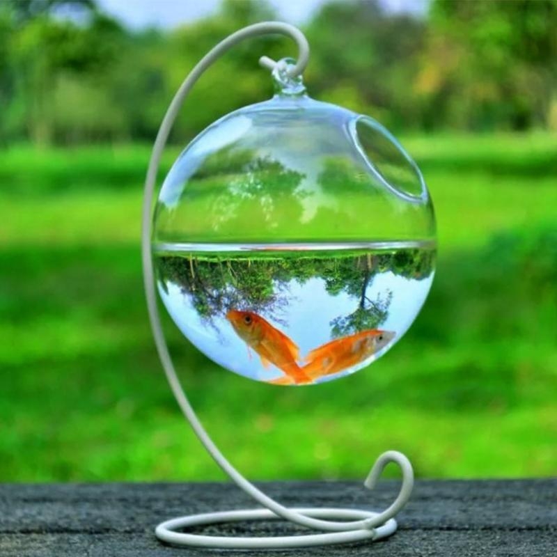 Aquarium Fish Glass - Transparent Spherical Glass Handmade Fish for