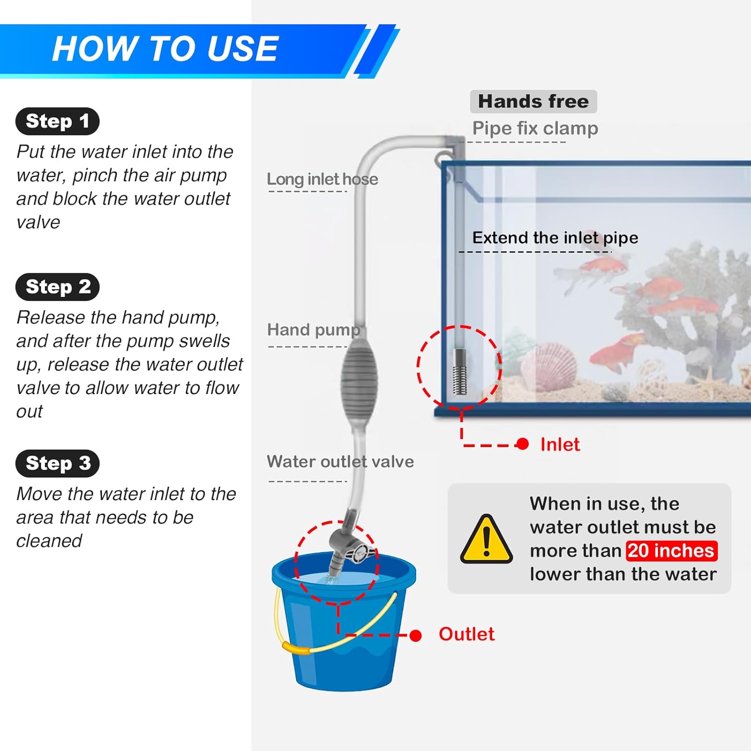 Large Fish Tank Aquarium Sipho - đánh giá và giá Aquarium Fish Tank Cleaner