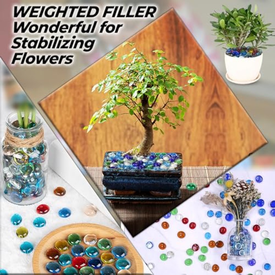 2LB Flat Glass Marbles Color 2 - đánh giá và giá Aquarium Fish Glass