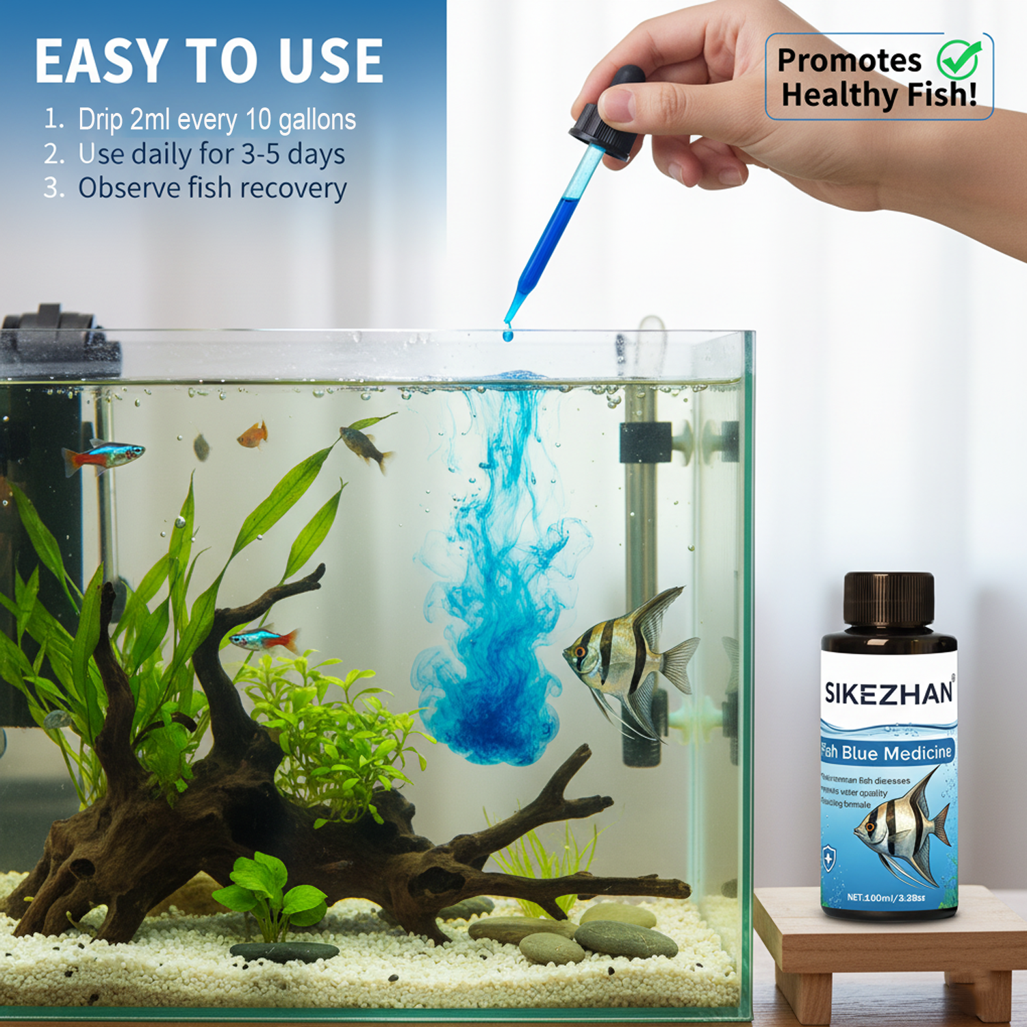 500ml Methylene Blue Solution  - đánh giá và giá Aquarium Fish Tank Cleaner