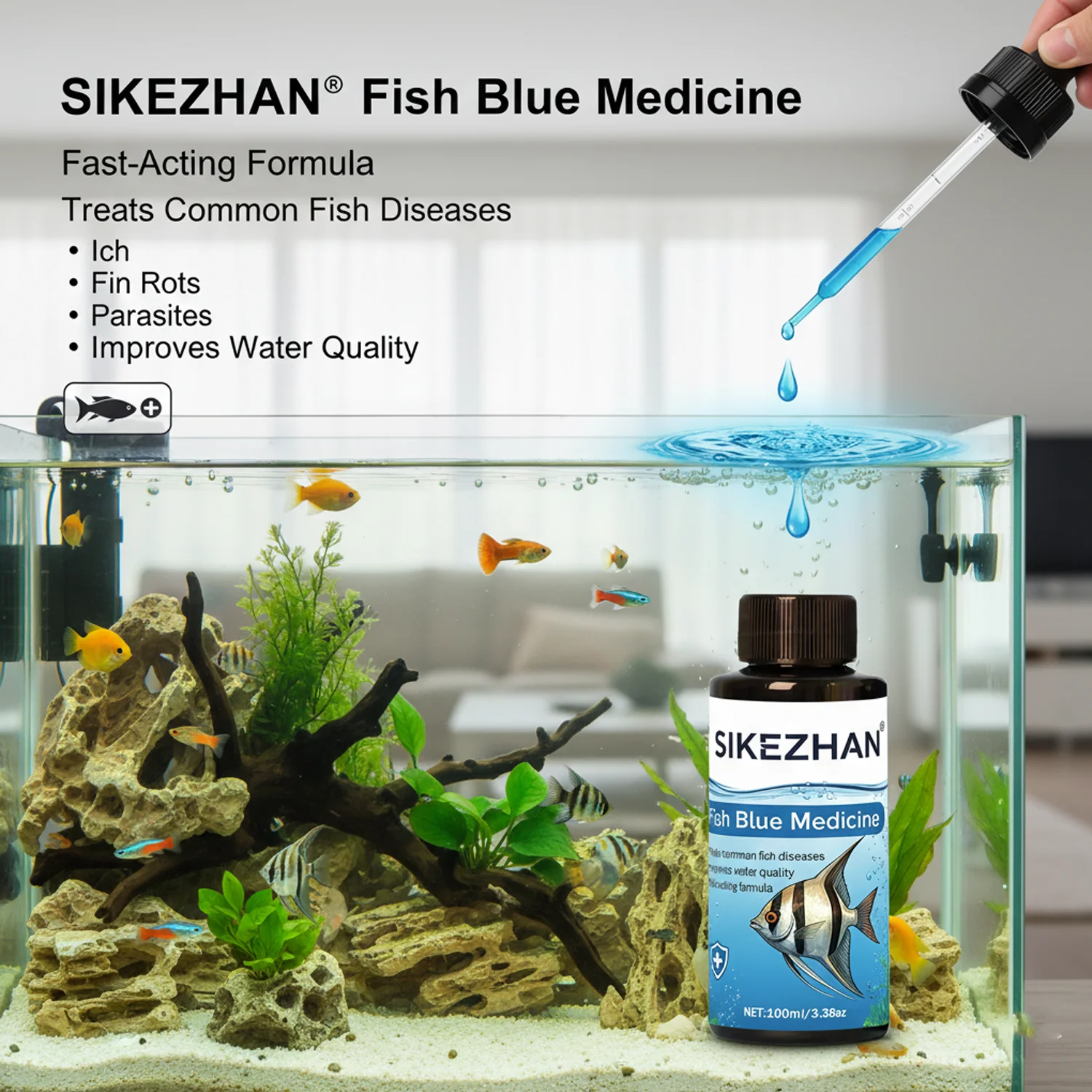 500ml Methylene Blue Solution  - đánh giá và giá Aquarium Fish Tank Cleaner